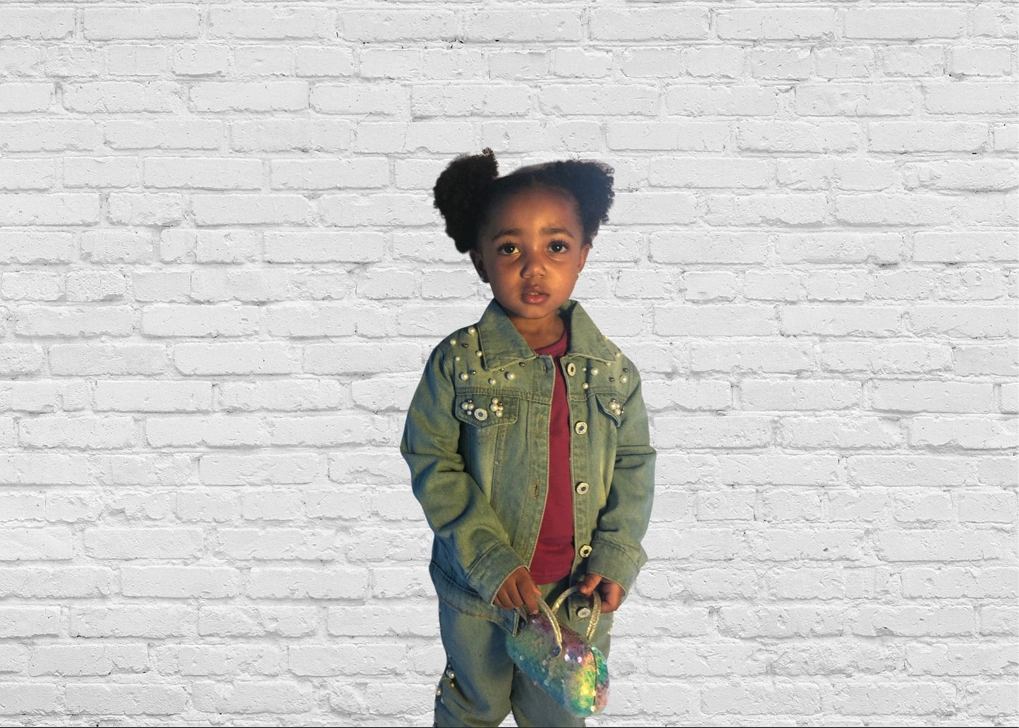 Pearls and All Denim Set