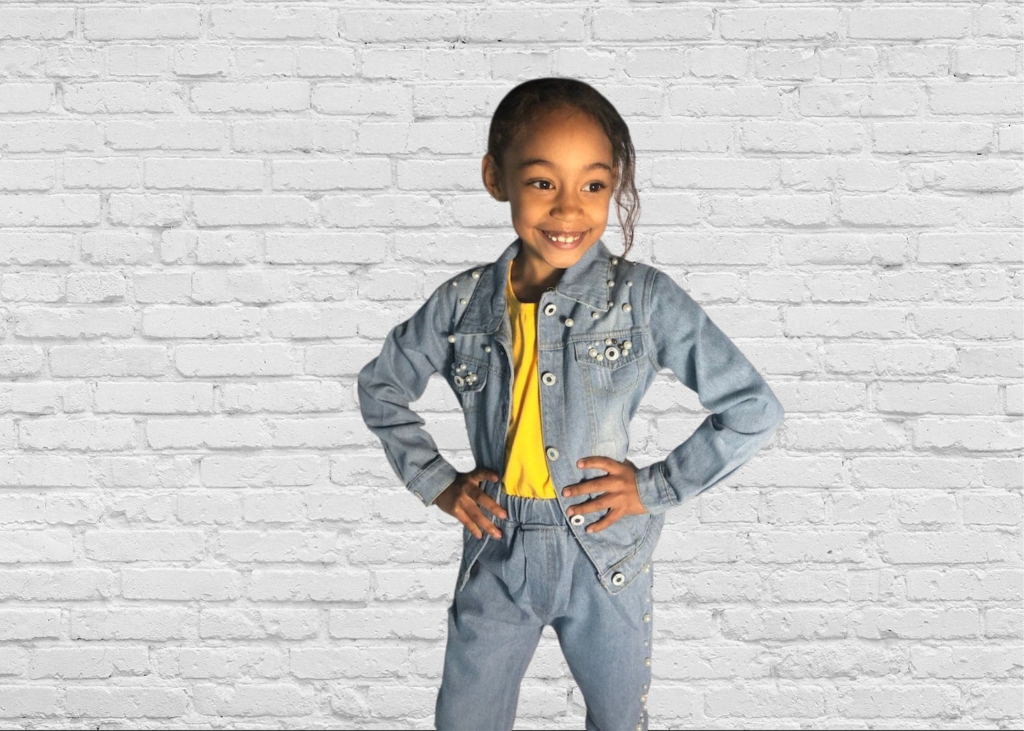 Pearls and All Denim Set